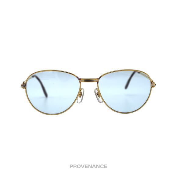 🔴 Cartier Saphir Vintage Sunglasses - Gold/Blue - Picture 1 of 13